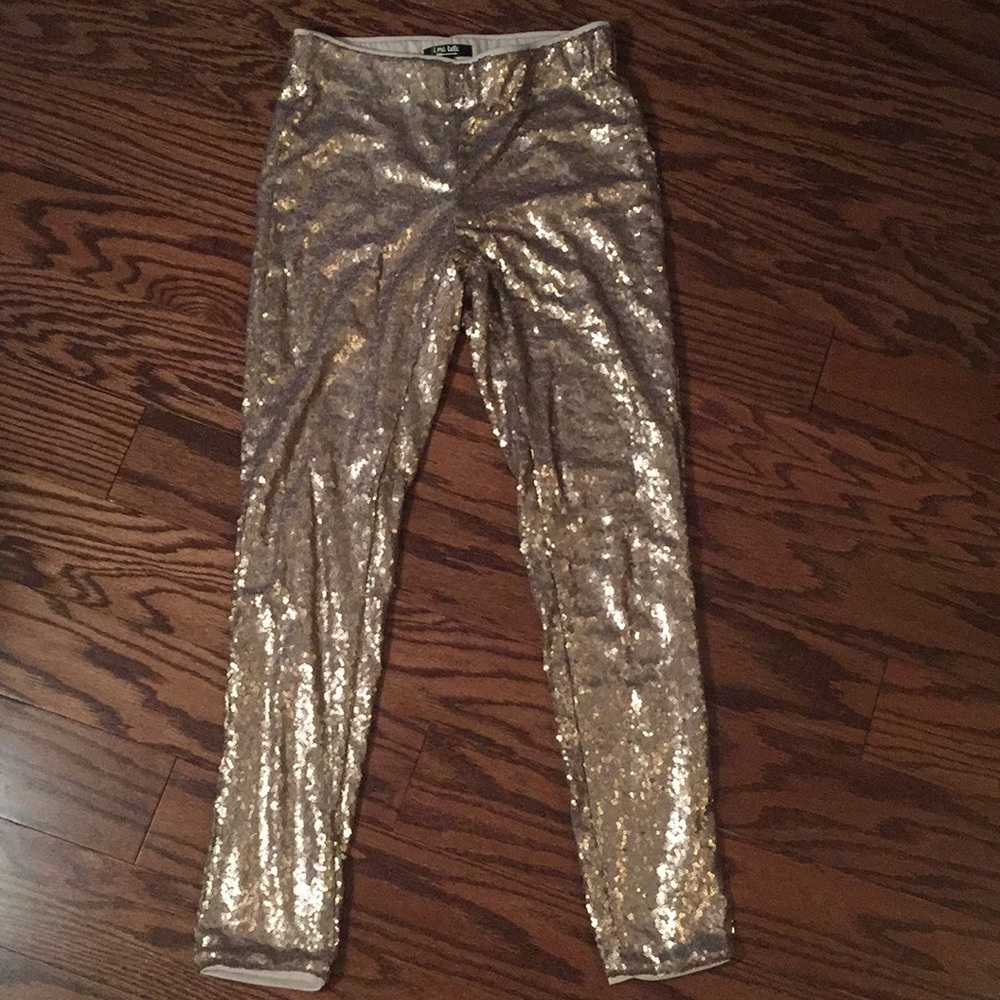 Gold sequin leggings